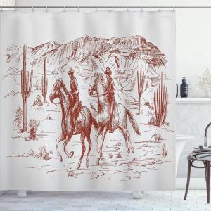 Ambesonne Damask Shower Curtain, Vintage Style Floral Pattern Abstract Romantic Bouquet Greenery Art Print, Cloth Fabric Bathroom Decor Set with Hooks, 69″ W x 70″ L, Warm Taupe(Burgundy Pearl)