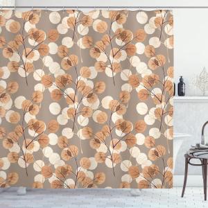 Ambesonne Damask Shower Curtain, Vintage Style Floral Pattern Abstract Romantic Bouquet Greenery Art Print, Cloth Fabric Bathroom Decor Set with Hooks, 69″ W x 70″ L, Warm Taupe(Pale Caramel)