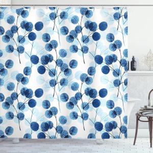 Ambesonne Damask Shower Curtain, Vintage Style Floral Pattern Abstract Romantic Bouquet Greenery Art Print, Cloth Fabric Bathroom Decor Set with Hooks, 69″ W x 70″ L, Warm Taupe(Blue White)