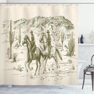 Ambesonne Damask Shower Curtain, Vintage Style Floral Pattern Abstract Romantic Bouquet Greenery Art Print, Cloth Fabric Bathroom Decor Set with Hooks, 69″ W x 70″ L, Warm Taupe(Cream Khaki)