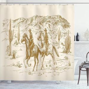 Ambesonne Damask Shower Curtain, Vintage Style Floral Pattern Abstract Romantic Bouquet Greenery Art Print, Cloth Fabric Bathroom Decor Set with Hooks, 69″ W x 70″ L, Warm Taupe(Pale Coffee)