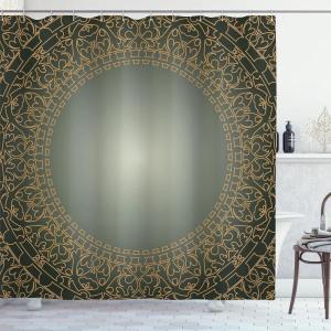 Ambesonne Damask Shower Curtain, Vintage Style Floral Pattern Abstract Romantic Bouquet Greenery Art Print, Cloth Fabric Bathroom Decor Set with Hooks, 69″ W x 70″ L, Warm Taupe(Dark Olive)