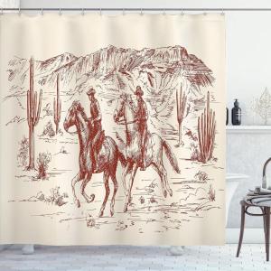 Ambesonne Damask Shower Curtain, Vintage Style Floral Pattern Abstract Romantic Bouquet Greenery Art Print, Cloth Fabric Bathroom Decor Set with Hooks, 69″ W x 70″ L, Warm Taupe(Cream Maroon)