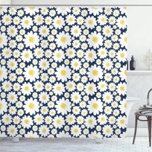 Ambesonne Damask Shower Curtain, Vintage Style Floral Pattern Abstract Romantic Bouquet Greenery Art Print, Cloth Fabric Bathroom Decor Set with Hooks, 69″ W x 70″ L, Warm Taupe(Night Blue)