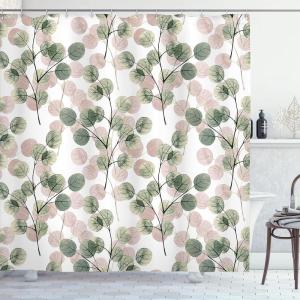 Ambesonne Damask Shower Curtain, Vintage Style Floral Pattern Abstract Romantic Bouquet Greenery Art Print, Cloth Fabric Bathroom Decor Set with Hooks, 69″ W x 70″ L, Warm Taupe(Green Reseda)
