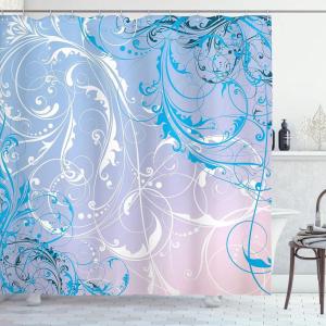 Ambesonne Damask Shower Curtain, Vintage Style Floral Pattern Abstract Romantic Bouquet Greenery Art Print, Cloth Fabric Bathroom Decor Set with Hooks, 69″ W x 70″ L, Warm Taupe(Dark Sky)
