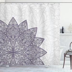 Ambesonne Damask Shower Curtain, Vintage Style Floral Pattern Abstract Romantic Bouquet Greenery Art Print, Cloth Fabric Bathroom Decor Set with Hooks, 69″ W x 70″ L, Warm Taupe(Dust Ivory)