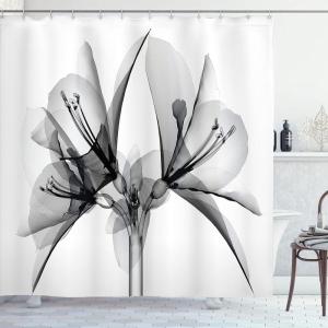 Ambesonne Damask Shower Curtain, Vintage Style Floral Pattern Abstract Romantic Bouquet Greenery Art Print, Cloth Fabric Bathroom Decor Set with Hooks, 69″ W x 70″ L, Warm Taupe(Taupe Grey)