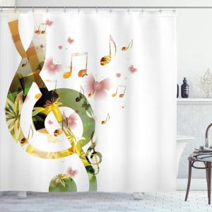 Ambesonne Damask Shower Curtain, Vintage Style Floral Pattern Abstract Romantic Bouquet Greenery Art Print, Cloth Fabric Bathroom Decor Set with Hooks, 69″ W x 70″ L, Warm Taupe(Pistachio Green)