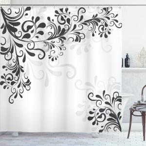 Ambesonne Damask Shower Curtain, Vintage Style Floral Pattern Abstract Romantic Bouquet Greenery Art Print, Cloth Fabric Bathroom Decor Set with Hooks, 69″ W x 70″ L, Warm Taupe(Dark Dimgrey)