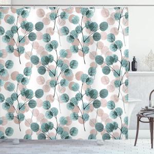 Ambesonne Damask Shower Curtain, Vintage Style Floral Pattern Abstract Romantic Bouquet Greenery Art Print, Cloth Fabric Bathroom Decor Set with Hooks, 69″ W x 70″ L, Warm Taupe(Almond Green)