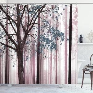 Ambesonne Floral Shower Curtain, Bouquet with Swirled Branches Romantic Paper Flowers Origami Autumn Blooms Image, Cloth Fabric Bathroom Decor Set with Hooks, 69″ W x 84″ L, Mint Orange(Grey Pink)