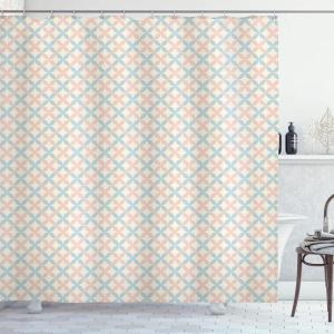 Ambesonne Floral Shower Curtain, Bouquet with Swirled Branches Romantic Paper Flowers Origami Autumn Blooms Image, Cloth Fabric Bathroom Decor Set with Hooks, 69″ W x 84″ L, Mint Orange(Cream Salmon Pale Blue)
