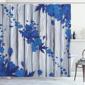 Ambesonne Floral Shower Curtain, Bouquet with Swirled Branches Romantic Paper Flowers Origami Autumn Blooms Image, Cloth Fabric Bathroom Decor Set with Hooks, 69″ W x 84″ L, Mint Orange(Cobalt Blue)