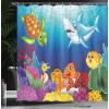 Ambesonne Aquarium Shower Curtain, Cartoon Tropical Fish and Happy Underwater World Corals Biodiversty Theme, Cloth Fabric Bathroom Decor Set with Hooks, 69″ W x 70″ L, Multicolor(69″W x 75″L (Pack of 1))