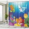 Ambesonne Aquarium Shower Curtain, Cartoon Tropical Fish and Happy Underwater World Corals Biodiversty Theme, Cloth Fabric Bathroom Decor Set with Hooks, 69″ W x 70″ L, Multicolor(69″W x 84″L (Pack of 1))