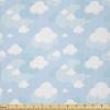 Ambesonne Blue Sky Fabric by The Yard, Continuous Fluffy Clouds Motifs Cartoon Style Rhythmic Design Pattern, Microfiber Fabric for Arts and Crafts Textiles & Decor, 2 Yards, Pale Blue White(Baby Blue and White)
