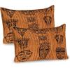 Ambesonne Grunge Pillow Sham Set of 2, Rainbow Color Heart Shapes Valentine’s Day Design Romantic His and Hers Theme, Quality Microfiber Bedding Item for All Seasons, 36″ x 20″, Red Blue Yellow(Black Brown)