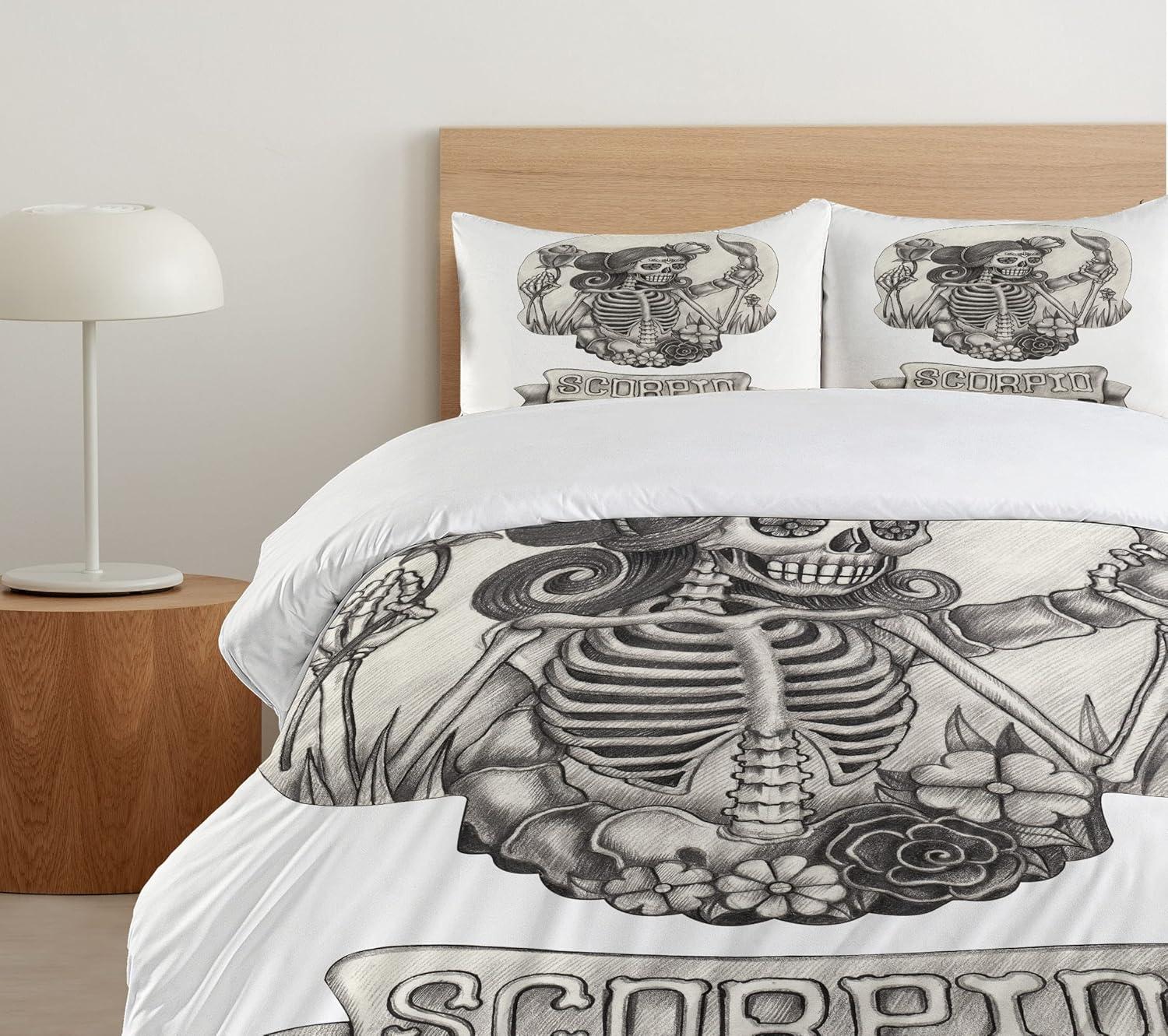 imageAmbesonne Romantic Duvet Cover Set Valentines Hearts Lovers Forever Together Birthday Marriage Print Decorative 3 Piece Bedding Set with 2 Pillow Shams Queen Size Sea Green BrownBeige Black White