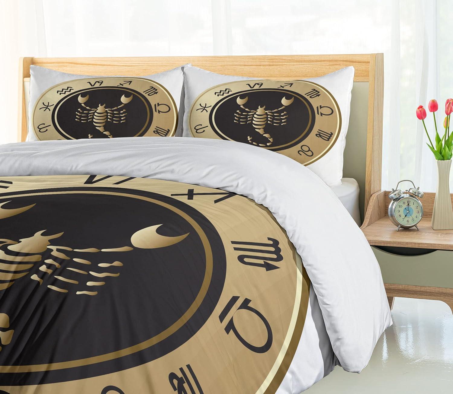 imageAmbesonne Romantic Duvet Cover Set Valentines Hearts Lovers Forever Together Birthday Marriage Print Decorative 3 Piece Bedding Set with 2 Pillow Shams Queen Size Sea Green BrownSand Brown Black White