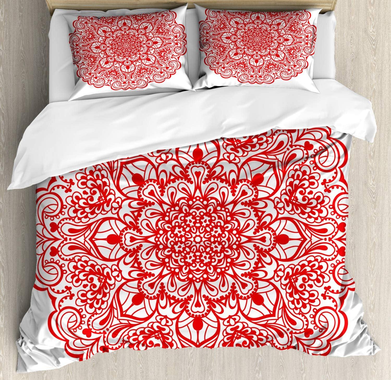 imageAmbesonne Watercolor Duvet Cover Sets Valentines Day Theme Colorful Little Hearts Vibrant Paintbrush Effect Bedding Set with 2 Duvet Covers amp 4 Pillowcases 2 Pack Queen Size MulticolorOrange