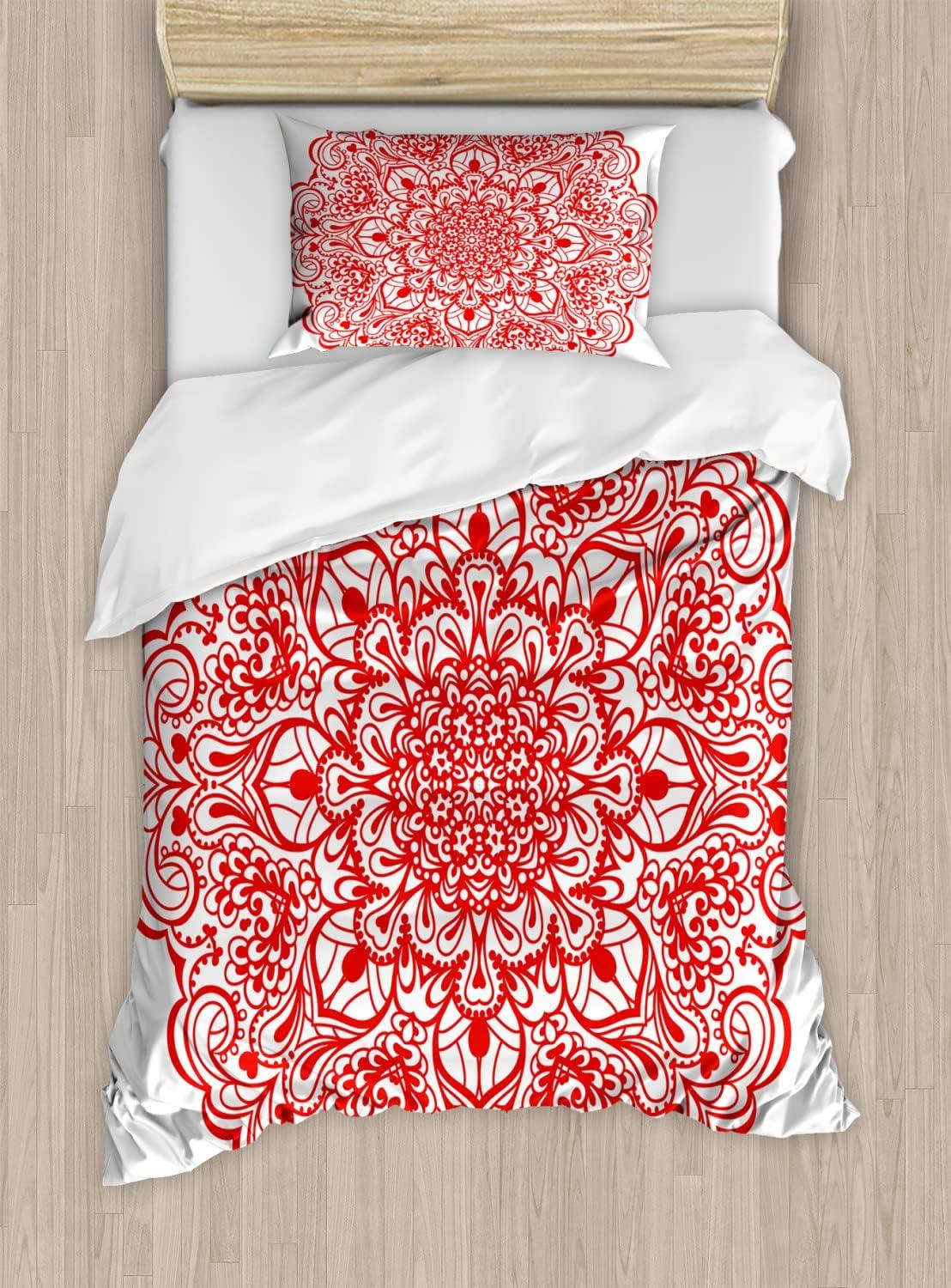 imageAmbesonne Watercolor Duvet Cover Sets Valentines Day Theme Colorful Little Hearts Vibrant Paintbrush Effect Bedding Set with 2 Duvet Covers amp 4 Pillowcases 2 Pack Queen Size MulticolorOrange
