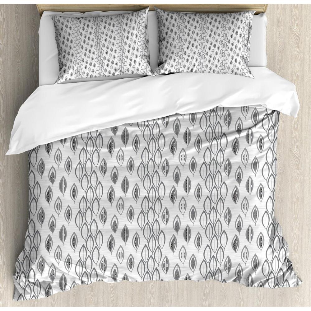 imageAmbesonne Romantic Duvet Cover Set Valentines Hearts Lovers Forever Together Birthday Marriage Print Decorative 3 Piece Bedding Set with 2 Pillow Shams Queen Size Sea Green BrownGrey and Pale Grey