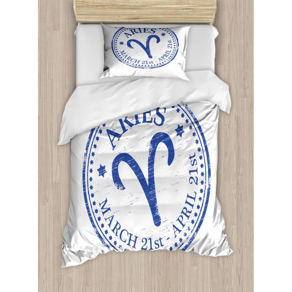imageAmbesonne Romantic Duvet Cover Set Valentines Hearts Lovers Forever Together Birthday Marriage Print Decorative 3 Piece Bedding Set with 2 Pillow Shams Queen Size Sea Green BrownRoyal Blue and White