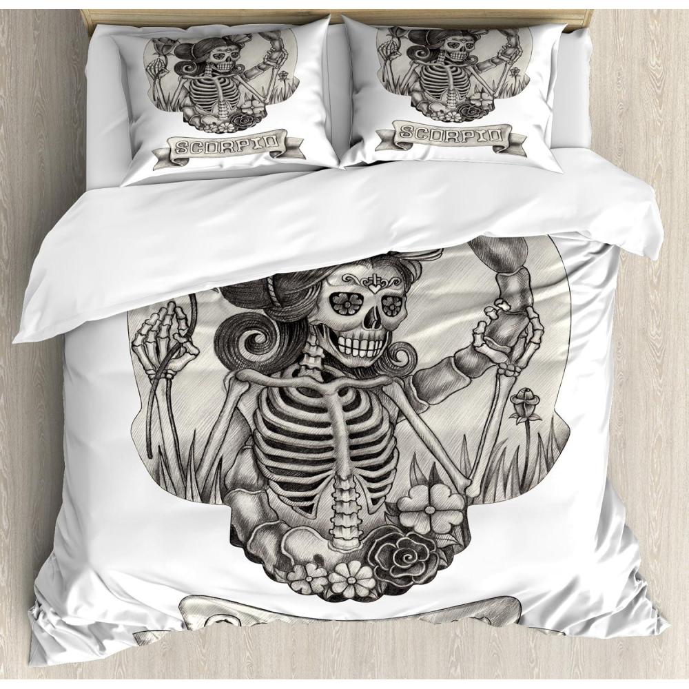imageAmbesonne Romantic Duvet Cover Set Valentines Hearts Lovers Forever Together Birthday Marriage Print Decorative 3 Piece Bedding Set with 2 Pillow Shams Queen Size Sea Green BrownBeige Black White