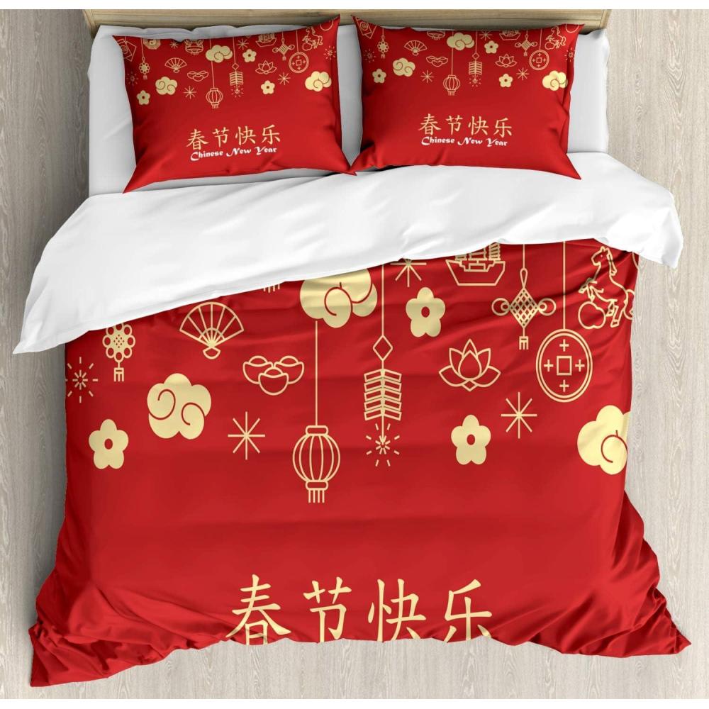 imageAmbesonne Romantic Duvet Cover Set Valentines Hearts Lovers Forever Together Birthday Marriage Print Decorative 3 Piece Bedding Set with 2 Pillow Shams Queen Size Sea Green BrownPale Yellow Dark Coral