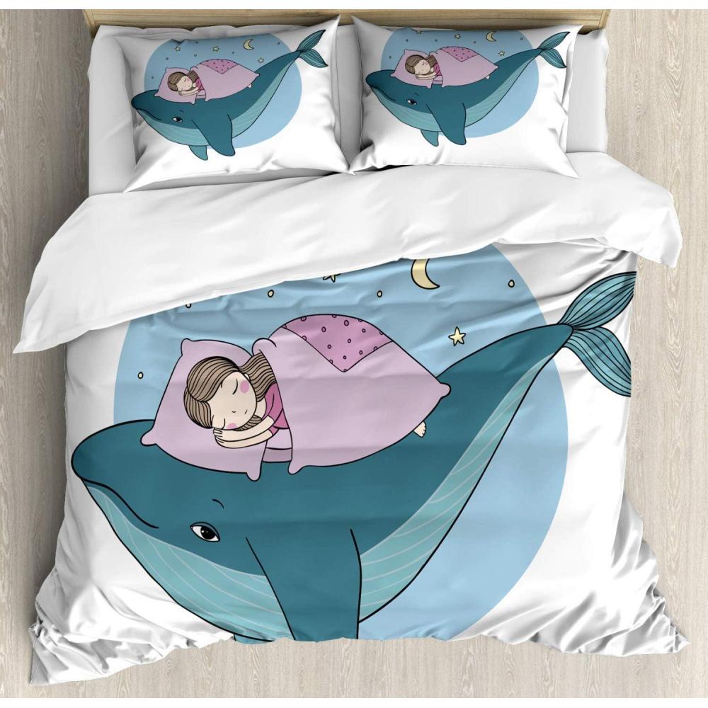 imageAmbesonne Romantic Duvet Cover Set Valentines Hearts Lovers Forever Together Birthday Marriage Print Decorative 3 Piece Bedding Set with 2 Pillow Shams Queen Size Sea Green BrownBlue Lilac Yellow