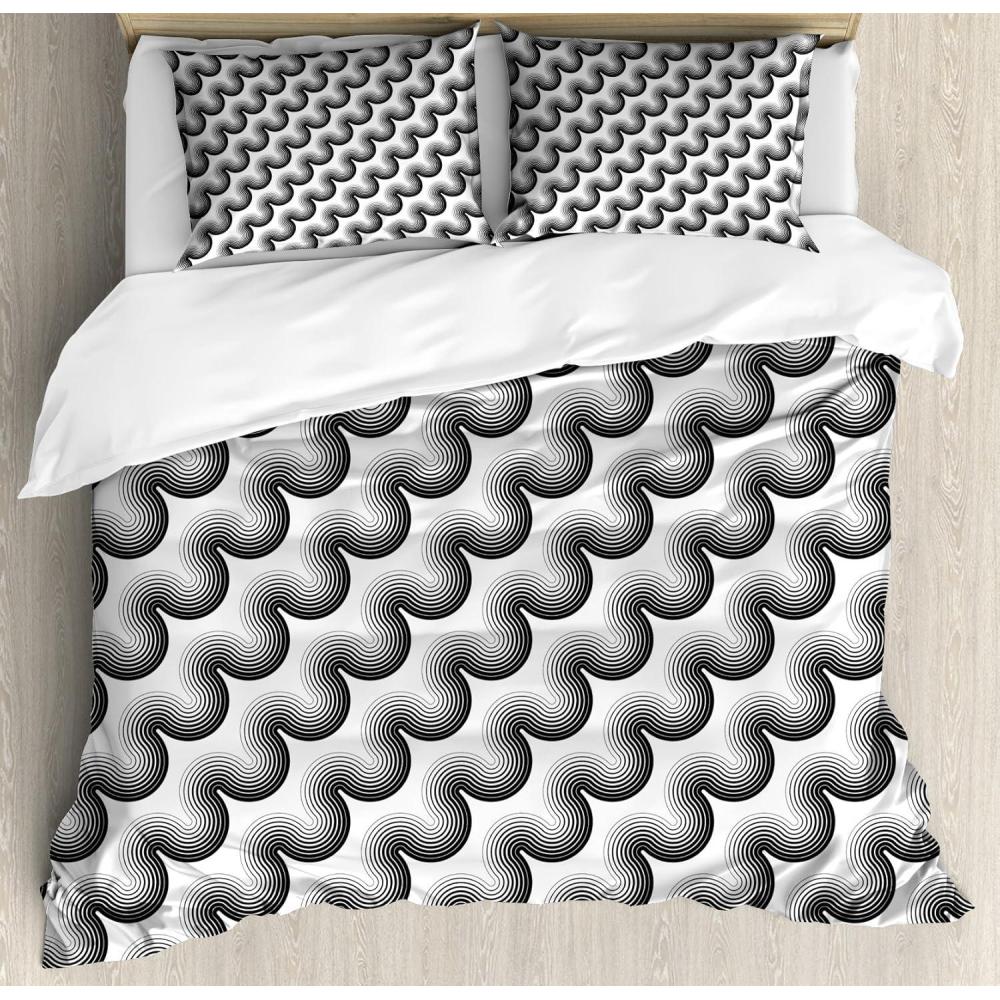imageAmbesonne Watercolor Duvet Cover Sets Valentines Day Theme Colorful Little Hearts Vibrant Paintbrush Effect Bedding Set with 2 Duvet Covers amp 4 Pillowcases 2 Pack Queen Size MulticolorCharcoal Grey