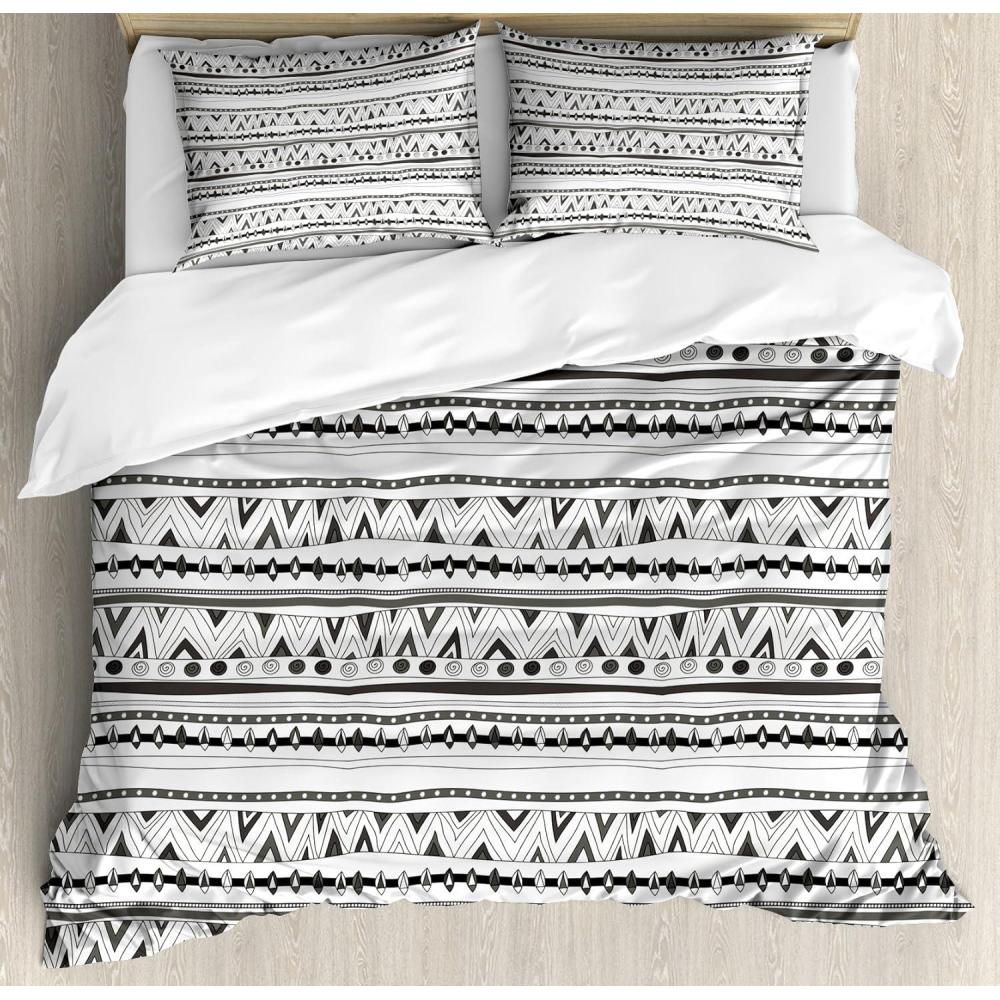 imageAmbesonne Watercolor Duvet Cover Sets Valentines Day Theme Colorful Little Hearts Vibrant Paintbrush Effect Bedding Set with 2 Duvet Covers amp 4 Pillowcases 2 Pack Queen Size MulticolorCharcoal Grey White