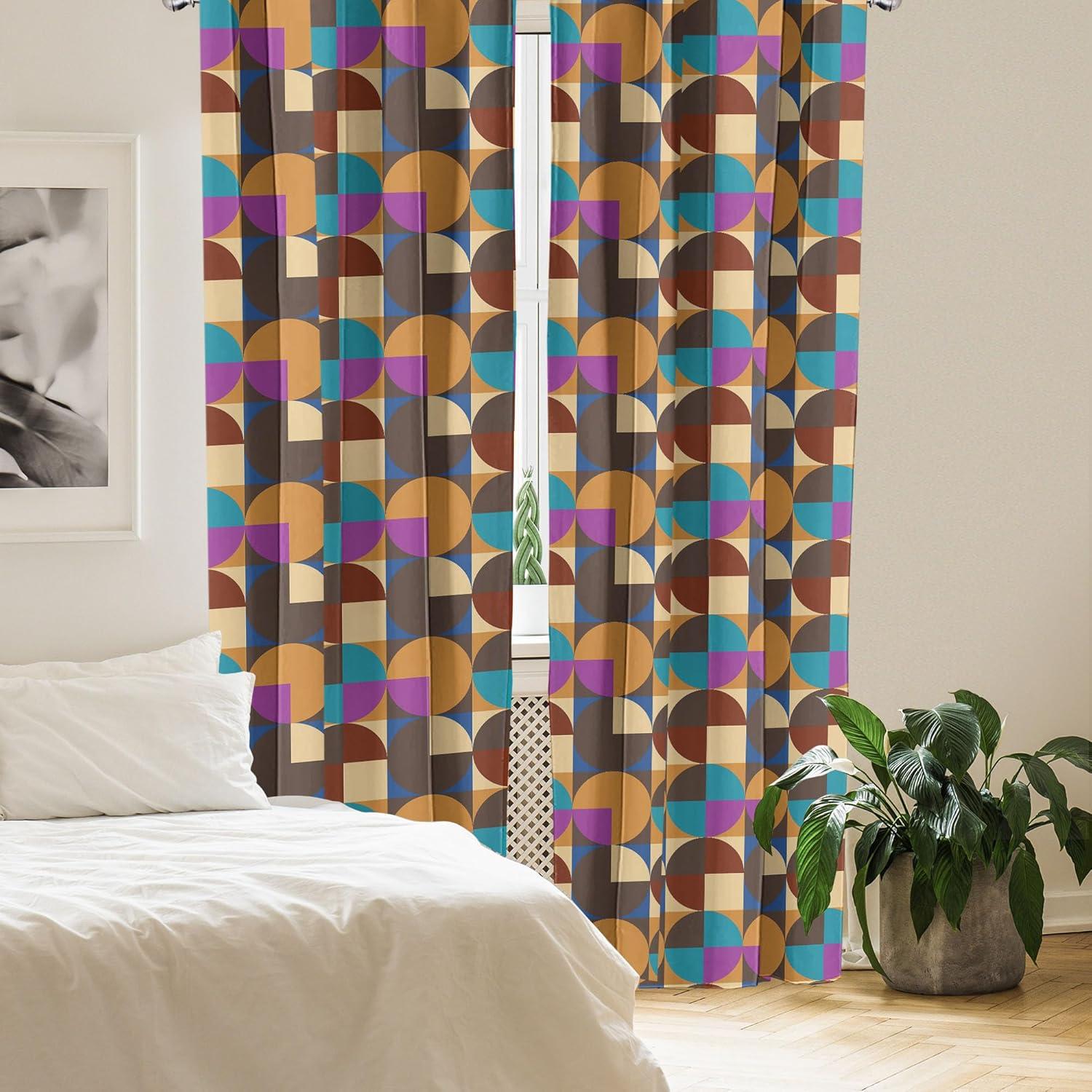 imageAmbesonne Nature Art Window Curtains Dragonfly Ornaments Modern Botanical Wings Pattern Grunge Effect Lightweight Decor 2Panel Set with Rod Pocket Pair of 28 x 84 Plum Teal and MulticolorDark Yellow and Sea Blue
