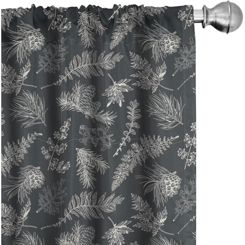 imageAmbesonne Nature Art Window Curtains Dragonfly Ornaments Modern Botanical Wings Pattern Grunge Effect Lightweight Decor 2Panel Set with Rod Pocket Pair of 28 x 84 Plum Teal and MulticolorCharcoal Grey and Ivory