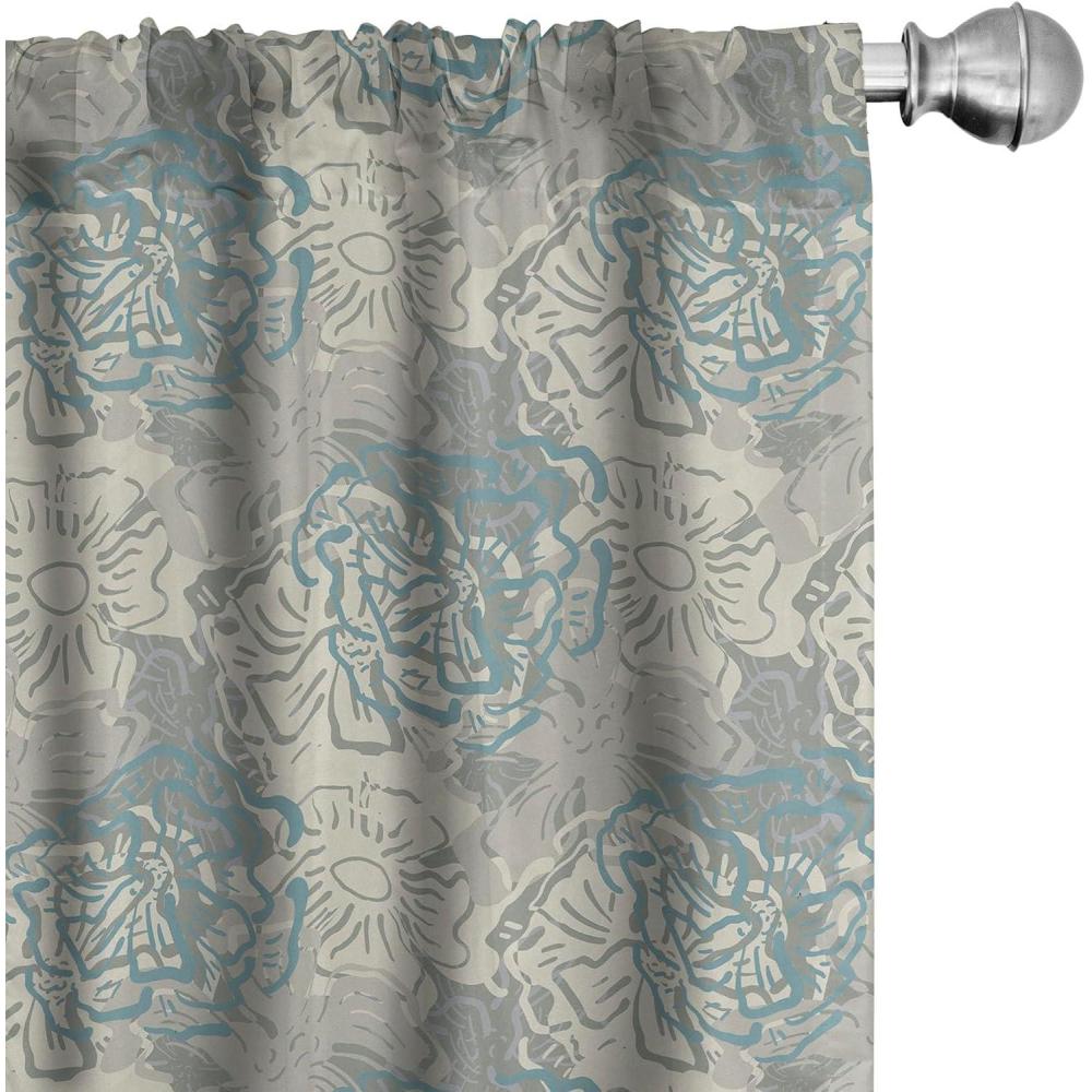 imageAmbesonne Nature Art Window Curtains Dragonfly Ornaments Modern Botanical Wings Pattern Grunge Effect Lightweight Decor 2Panel Set with Rod Pocket Pair of  28 x 84 Plum Teal and MulticolorDark Eggshell and Cadet Blue