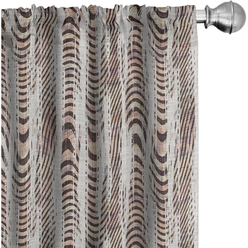 imageAmbesonne Nature Art Window Curtains Dragonfly Ornaments Modern Botanical Wings Pattern Grunge Effect Lightweight Decor 2Panel Set with Rod Pocket Pair of  28 x 84 Plum Teal and MulticolorBrown Warm Taupe