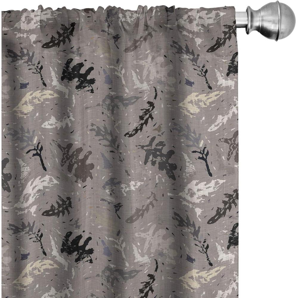 imageAmbesonne Nature Art Window Curtains Dragonfly Ornaments Modern Botanical Wings Pattern Grunge Effect Lightweight Decor 2Panel Set with Rod Pocket Pair of  28 x 84 Plum Teal and MulticolorTaupe Grey and Eggshell