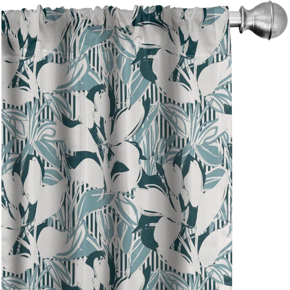imageAmbesonne Nature Art Window Curtains Dragonfly Ornaments Modern Botanical Wings Pattern Grunge Effect Lightweight Decor 2Panel Set with Rod Pocket Pair of 28 x 84 Plum Teal and MulticolorWhite Dark Teal Seafoam