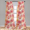 Ambesonne Floral Curtains, Abstract Retro Continuous Neutral Flowers Print Springtime Garden Scene, Window Treatments 2 Panel Set for Living Room Bedroom, Pair of – 28″ x 95″, Charcoal Grey and Peach(Pale Orange and Dried Rose)