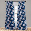 Ambesonne Floral Curtains, Abstract Retro Continuous Neutral Flowers Print Springtime Garden Scene, Window Treatments 2 Panel Set for Living Room Bedroom, Pair of – 28″ x 95″, Charcoal Grey and Peach(Dark Blue Grey Maroon)