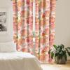 Ambesonne Floral Curtains, Abstract Retro Continuous Neutral Flowers Print Springtime Garden Scene, Window Treatments 2 Panel Set for Living Room Bedroom, Pair of – 28″ x 95″, Charcoal Grey and Peach(Salmon and Fern Green)