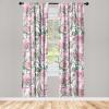 Ambesonne Floral Curtains, Abstract Retro Continuous Neutral Flowers Print Springtime Garden Scene, Window Treatments 2 Panel Set for Living Room Bedroom, Pair of – 28″ x 95″, Charcoal Grey and Peach(Soft Pink and Reseda Green)