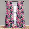 Ambesonne Floral Curtains, Abstract Retro Continuous Neutral Flowers Print Springtime Garden Scene, Window Treatments 2 Panel Set for Living Room Bedroom, Pair of – 28″ x 95″, Charcoal Grey and Peach(Pale Fuchsia Jade Green)
