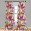 Ambesonne Floral Curtains, Abstract Retro Continuous Neutral Flowers Print Springtime Garden Scene, Window Treatments 2 Panel Set for Living Room Bedroom, Pair of – 28″ x 95″, Charcoal Grey and Peach(Burnt Sienna Dark Pink)