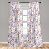 Ambesonne Floral Curtains, Abstract Retro Continuous Neutral Flowers Print Springtime Garden Scene, Window Treatments 2 Panel Set for Living Room Bedroom, Pair of – 28″ x 95″, Charcoal Grey and Peach(Hot Pink Ivory Ecru)