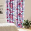 Ambesonne Floral Curtains, Abstract Retro Continuous Neutral Flowers Print Springtime Garden Scene, Window Treatments 2 Panel Set for Living Room Bedroom, Pair of – 28″ x 95″, Charcoal Grey and Peach(Dark Pink Blue)