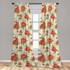 Ambesonne Floral Curtains, Abstract Retro Continuous Neutral Flowers Print Springtime Garden Scene, Window Treatments 2 Panel Set for Living Room Bedroom, Pair of – 28″ x 95″, Charcoal Grey and Peach(Salmon Sage Green)