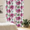 Ambesonne Floral Curtains, Abstract Retro Continuous Neutral Flowers Print Springtime Garden Scene, Window Treatments 2 Panel Set for Living Room Bedroom, Pair of – 28″ x 95″, Charcoal Grey and Peach(Olive Green Hot Pink)