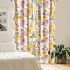 Ambesonne Floral Curtains, Abstract Retro Continuous Neutral Flowers Print Springtime Garden Scene, Window Treatments 2 Panel Set for Living Room Bedroom, Pair of – 28″ x 95″, Charcoal Grey and Peach(Earth Yellow Fawn Sepia)